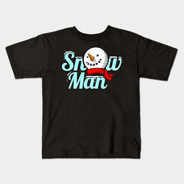 The SnowMan Costume For Christmas Kids T-Shirt by SinBle